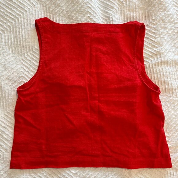 Old Navy Linen-Blend Boxy Top Square Neck Size M - Picture 2 of 3